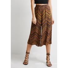 Zusammenfassung Chevron Print Wide-Leg Culottes Frauen Kleidung